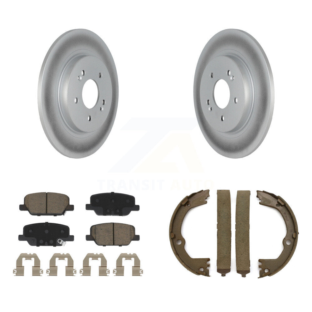 Rear Disc Coated Rotors Ceramic Pads And Parking Brake Shoes Kit For Hyundai Santa Fe KGC-103765
