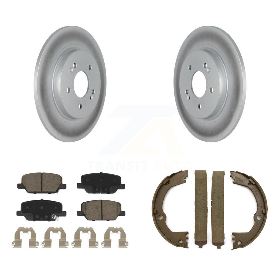 Rear Disc Coated Rotors Ceramic Pads And Parking Brake Shoes Kit For Hyundai Santa Fe KGC-103765
