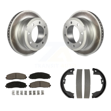 Rear Disc Coated Rotors Ceramic Pads & Parking Shoes Kit For Ford F-350 Super Duty F-250 KGC-103768