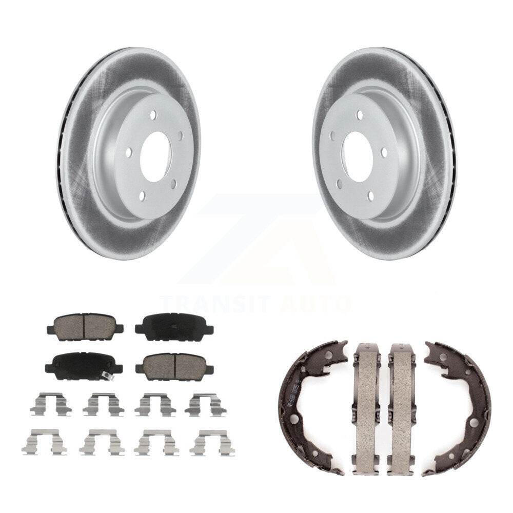 Rear Disc Coated Rotors Ceramic Pads And Parking Brake Shoes Kit For Nissan LEAF KGC-103773