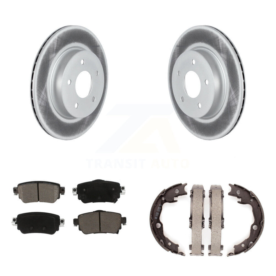 Rear Disc Coated Rotors Ceramic Pads And Parking Brake Shoes Kit For Nissan LEAF KGC-103774