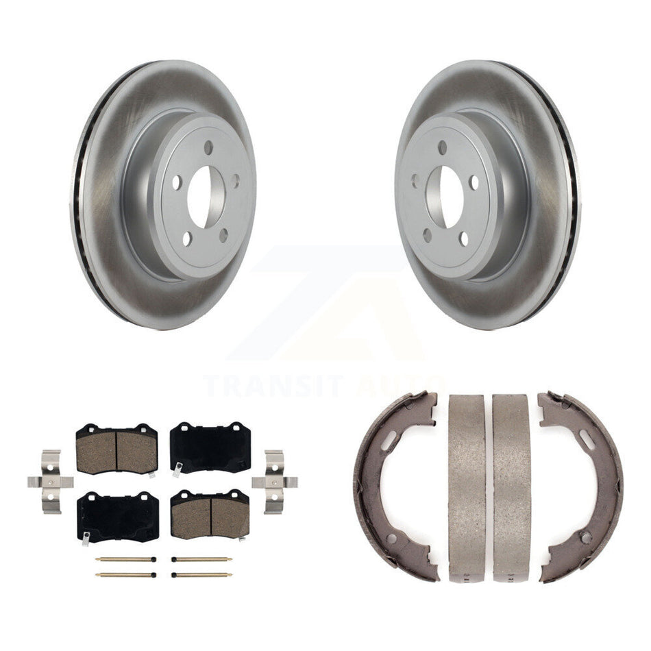 Rear Disc Coated Rotors Ceramic Pads And Parking Brake Shoes Kit For Chrysler 300 KGC-103776