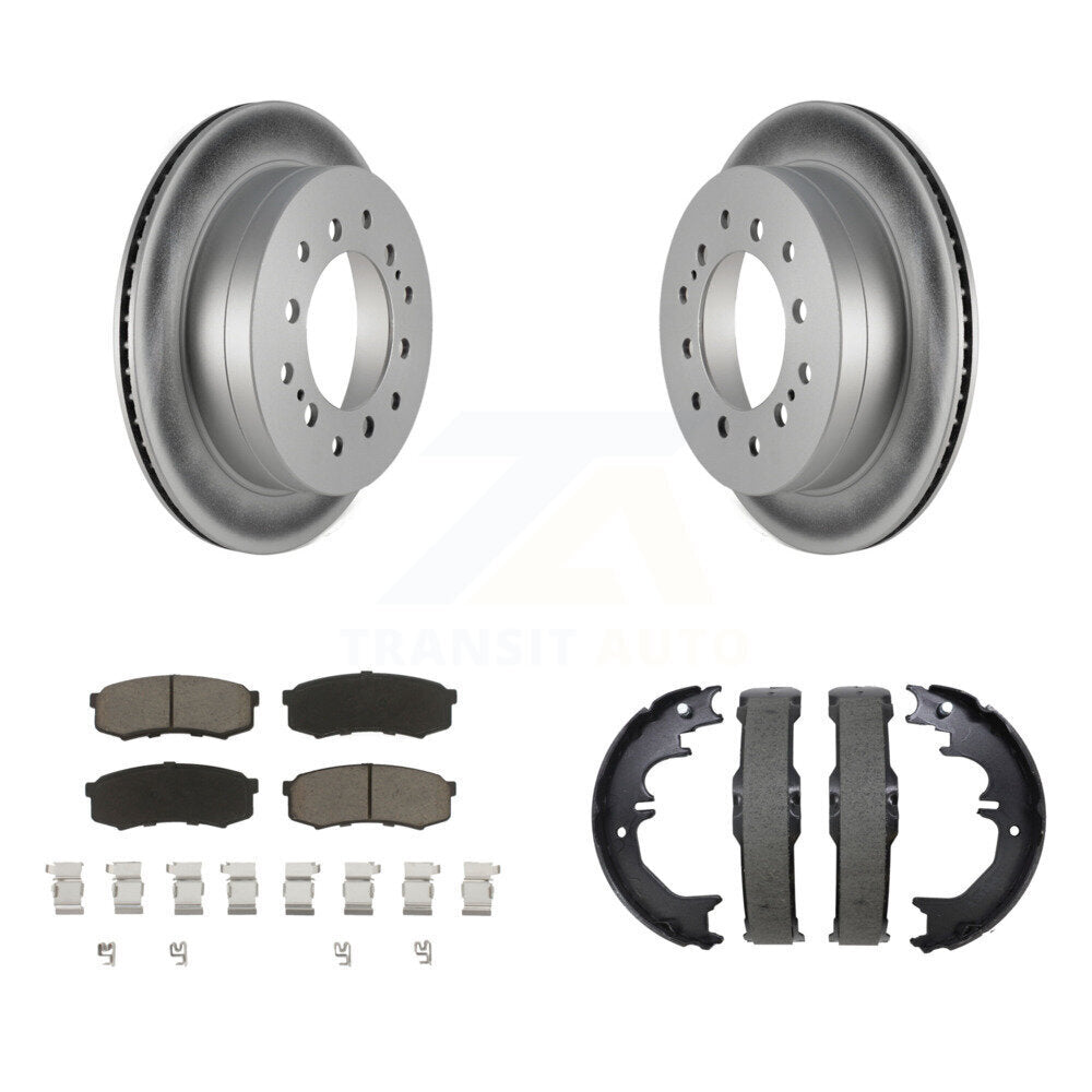 Rear Disc Coated Rotors Ceramic Pads And Parking Shoes Kit For Toyota 4Runner FJ Cruiser KGC-103785
