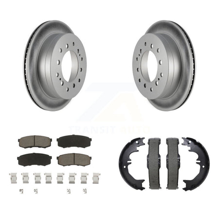 Rear Disc Coated Rotors Ceramic Pads And Parking Shoes Kit For Toyota 4Runner FJ Cruiser KGC-103785