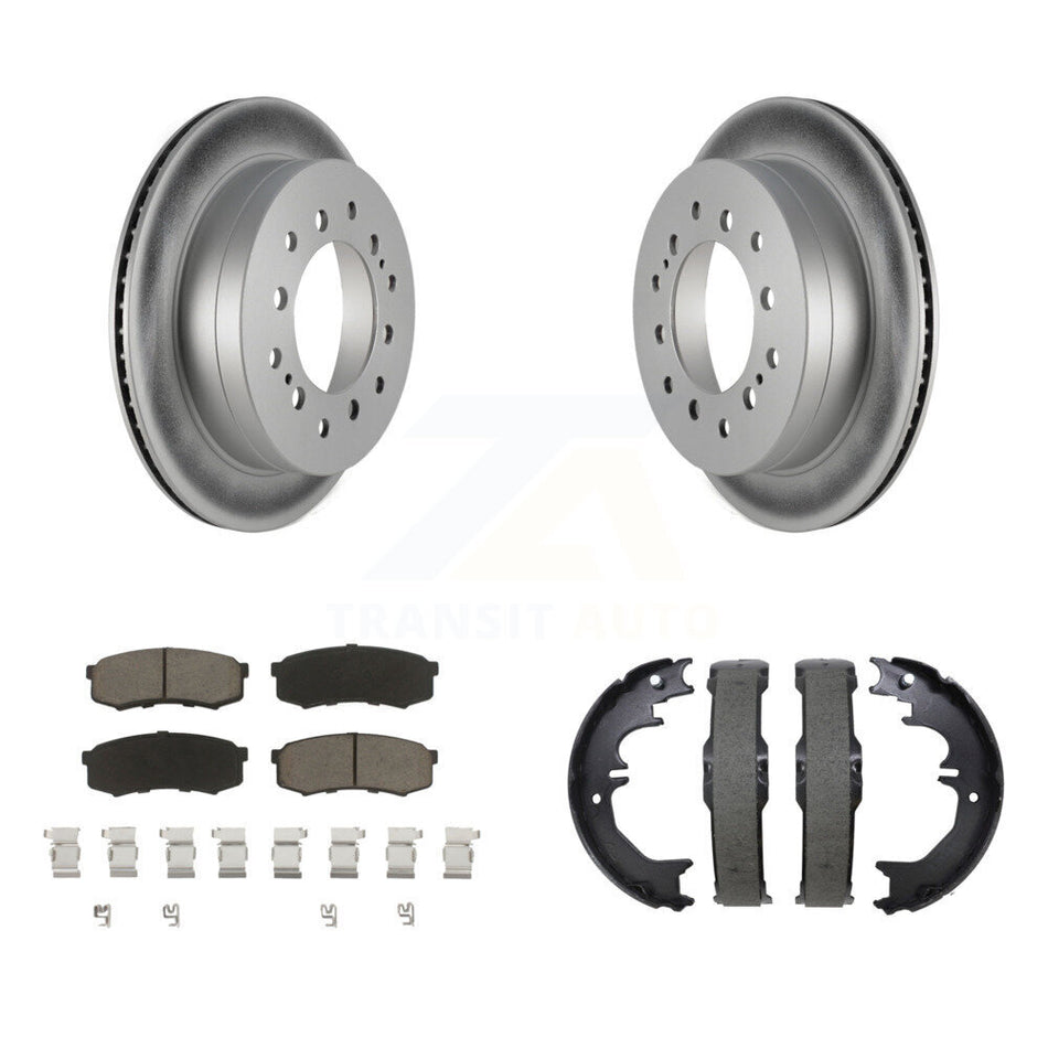 Rear Disc Coated Rotors Ceramic Pads And Parking Shoes Kit For Toyota 4Runner FJ Cruiser KGC-103785