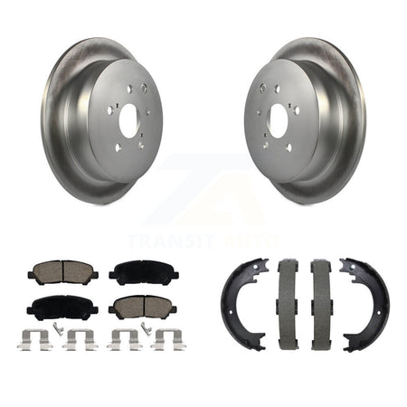 Rear Disc Coated Rotors Ceramic Pads And Parking Brake Shoes Kit For Toyota Highlander KGC-103788