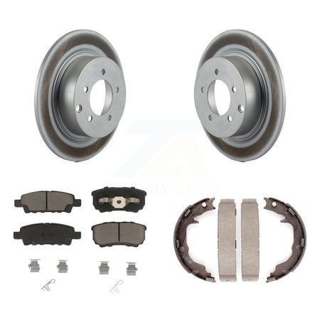 Rear Disc Coated Rotors Ceramic Pads And Parking Brake Shoes Kit For Jeep Patriot Compass KGC-103792