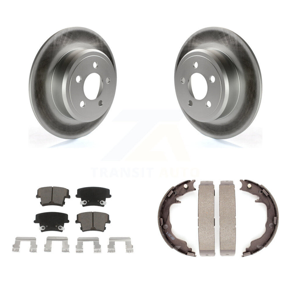 Rear Disc Coated Rotors Ceramic Pads And Parking Brake Shoes Kit For Dodge Avenger KGC-103793
