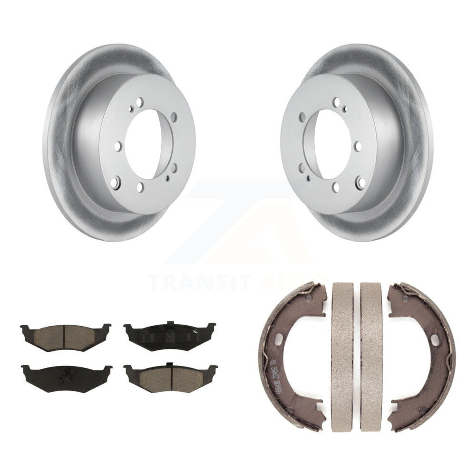Rear Disc Coated Rotors Ceramic Pads Parking Shoes Kit For Dodge Stratus rear brakes KGC-103794