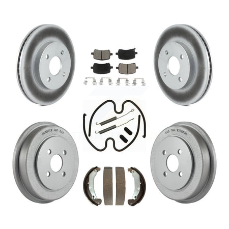 Front Rear Coated Brake Rotors Ceramic Pad Drum Kit (7Pc) For Pontiac G5 Disc rear brakes KGC-103797