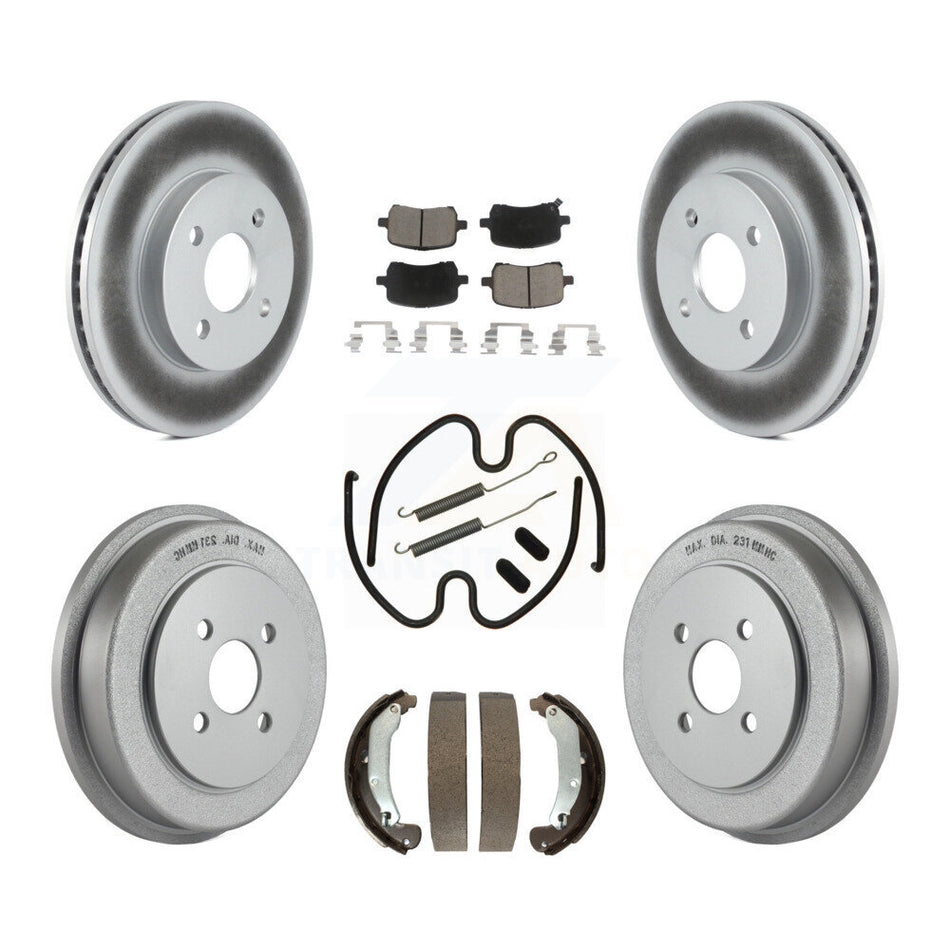 Front Rear Coated Brake Rotors Ceramic Pad Drum Kit (7Pc) For Pontiac G5 Disc rear brakes KGC-103797