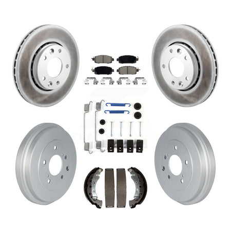 Front Rear Coated Disc Brake Rotor Ceramic Pad Drum Kit (7Pc) For 2020-2022 Nissan Sentra KGC-103800