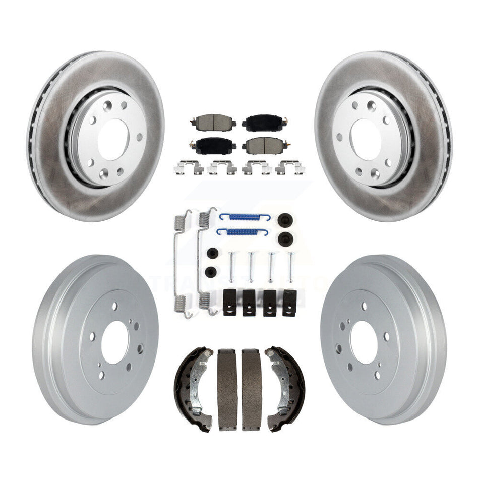 Front Rear Coated Disc Brake Rotor Ceramic Pad Drum Kit (7Pc) For 2020-2022 Nissan Sentra KGC-103800