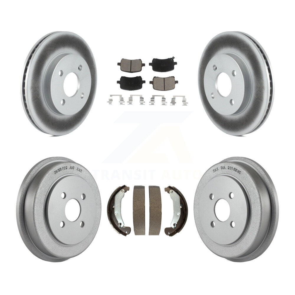 Front Rear Coated Brake Rotors Ceramic Pad Drum Kit For 07-08 Pontiac G5 Disc rear brakes KGC-103802