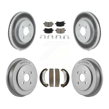 Front Rear Coated Brake Rotors Ceramic Pad Drum Kit For 07-08 Pontiac G5 Disc rear brakes KGC-103802