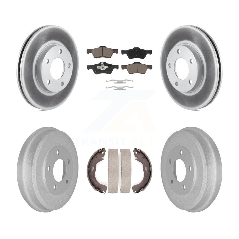 Front Rear Coated Disc Brake Rotors Ceramic Pads And Drum Kit For Mercury Mariner KGC-103803