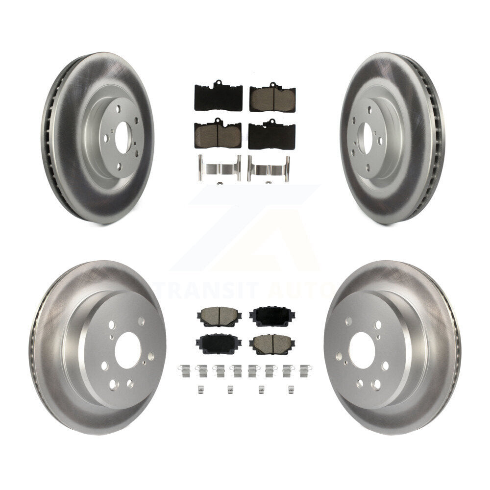 Front Rear Coated Disc Brake Rotors Ceramic Pad Kit (6Pc) For 2021 Lexus IS350 RC350 Base KGC-103806