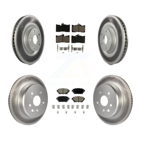 Front Rear Coated Disc Brake Rotors Ceramic Pad Kit (6Pc) For 2021 Lexus IS350 RC350 Base KGC-103806