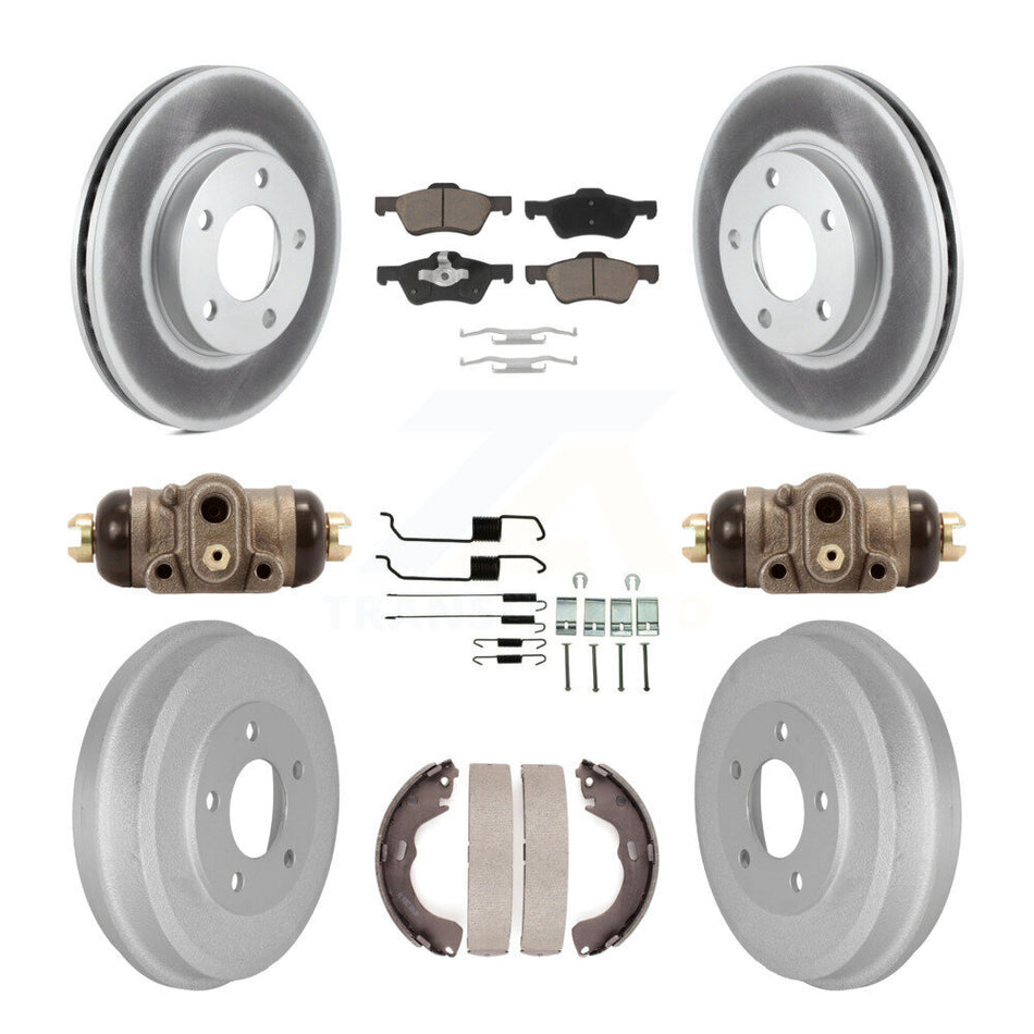 Front Rear Coated Disc Brake Rotors Ceramic Pads And Drum Kit (9Pc) For Mercury Mariner KGC-103807