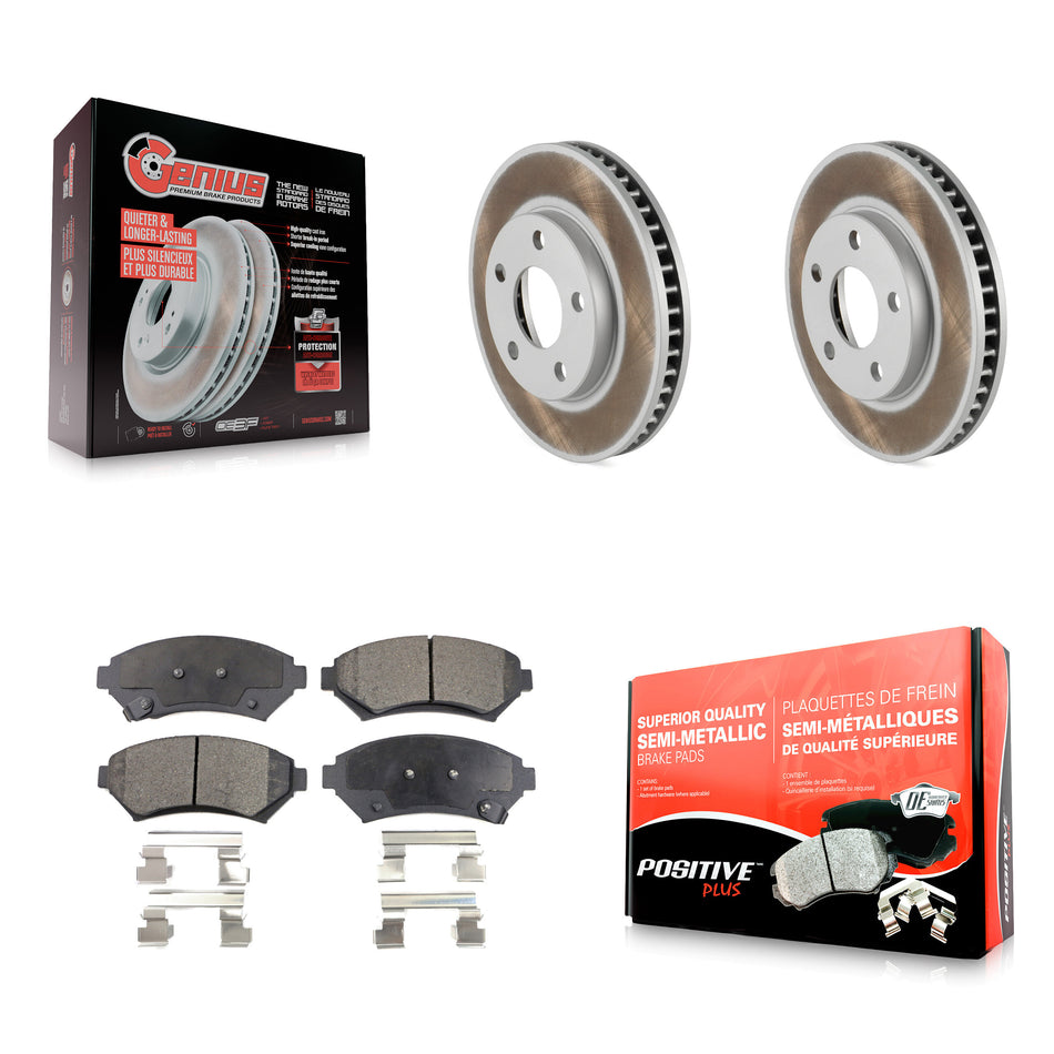 Front Coat Disc Brake Rotor Semi-Metallic Pad Kit For Buick LeSabre Century Pontiac Grand Prix Chevrolet Venture Regal Oldsmobile Montana Bonneville Intrigue Silhouette Trans KGF-100005