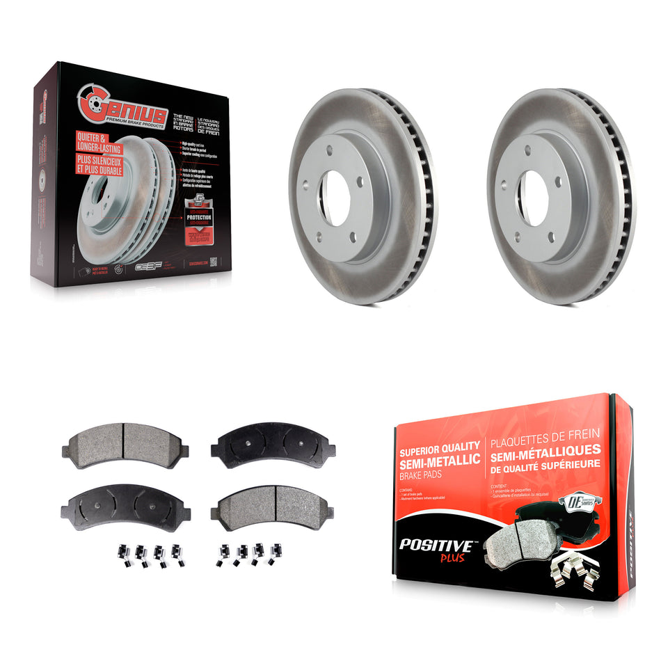 Front Coated Disc Brake Rotors And Semi-Metallic Pads Kit For Chevrolet S10 Blazer GMC Sonoma Jimmy Oldsmobile Bravada Isuzu Hombre KGF-100008