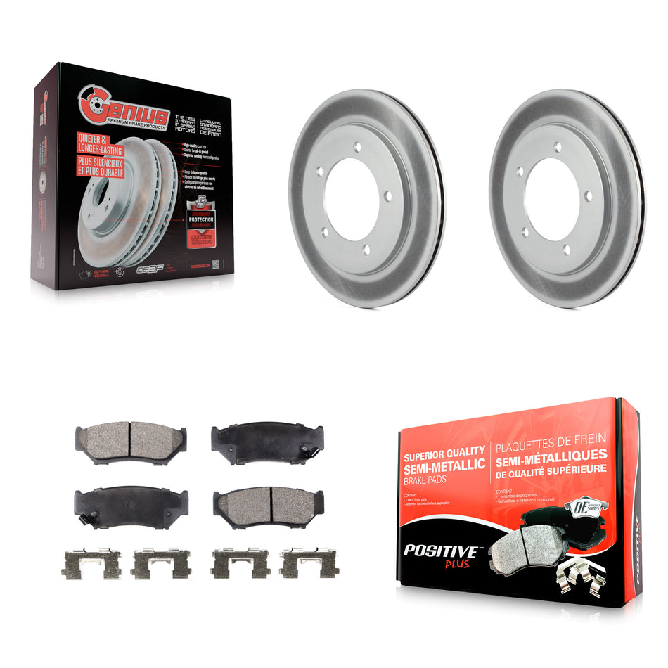 Front Coated Disc Brake Rotors And Semi-Metallic Pads Kit For 1999-2004 Chevrolet Tracker Suzuki Vitara KGF-100013