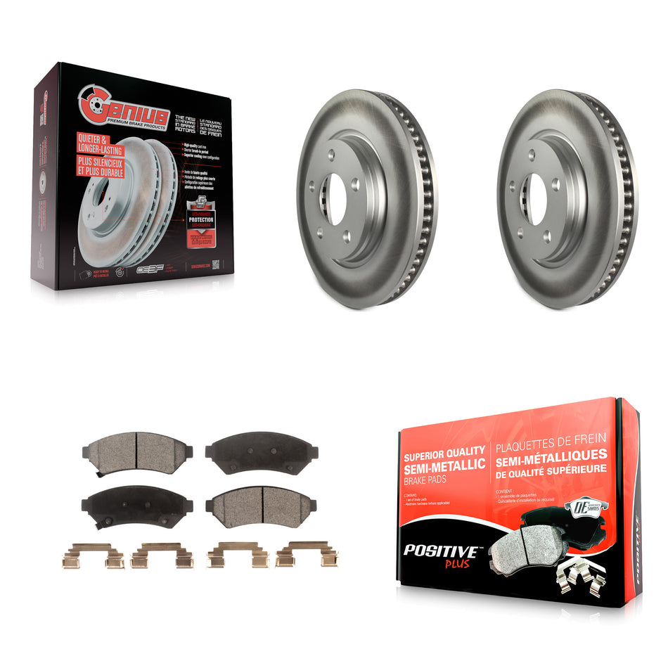 Front Coated Disc Brake Rotors And Semi-Metallic Pads Kit For Pontiac Grand Prix Buick LaCrosse Chevrolet Uplander Montana Terraza Saturn Relay Allure KGF-100027