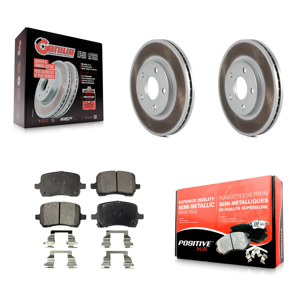 Front Coated Disc Brake Rotors And Semi-Metallic Pads Kit For Chevrolet Malibu KGF-100030