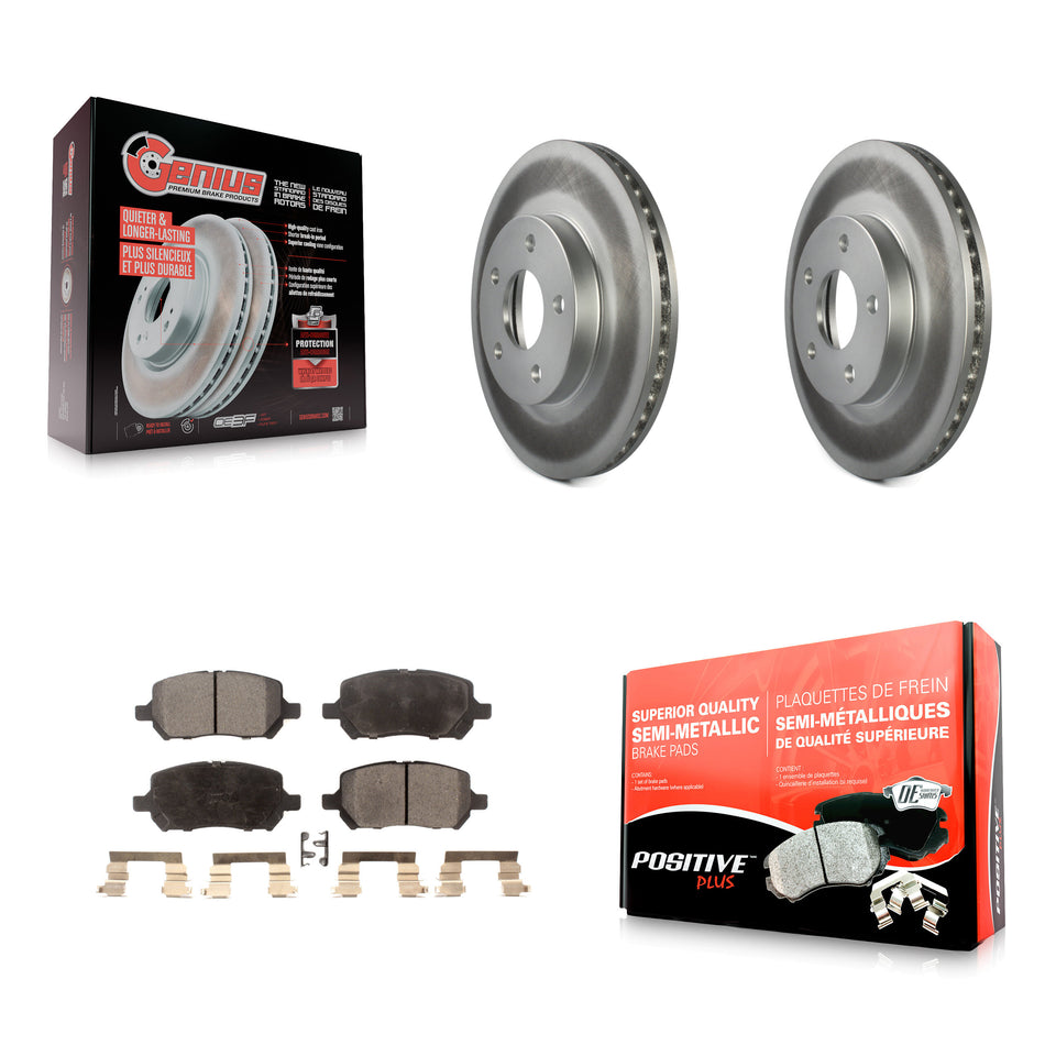 Front Coated Disc Brake Rotors And Semi-Metallic Pads Kit For Chevrolet Cobalt Pontiac G5 KGF-100045