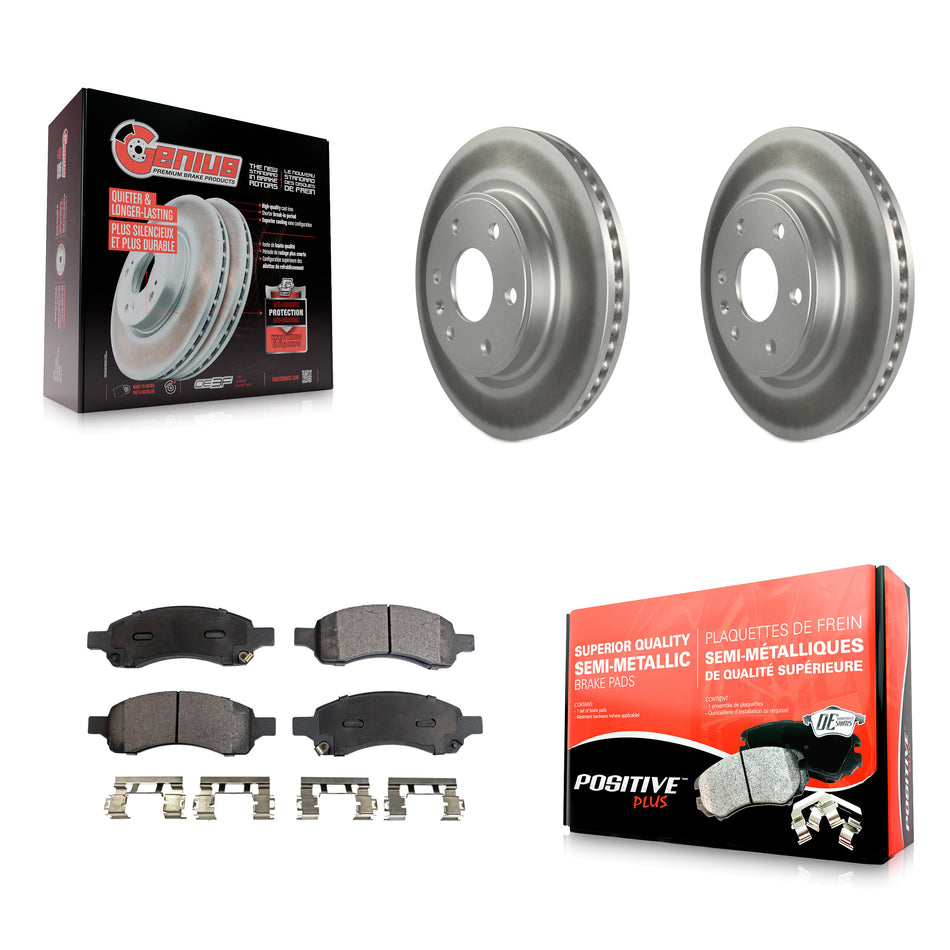 Front Coated Disc Brake Rotors And Semi-Metallic Pads Kit For Chevrolet Traverse GMC Acadia Buick Enclave Saturn Outlook Limited KGF-100047