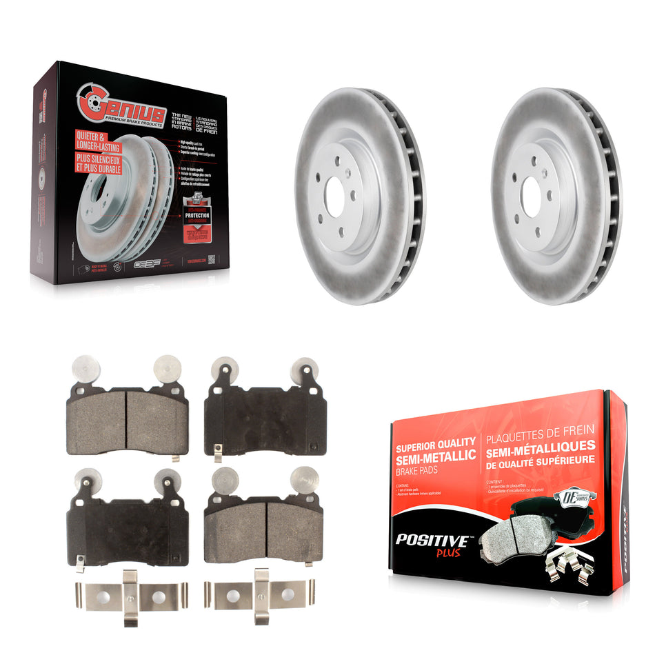 Front Coated Disc Brake Rotors And Semi-Metallic Pads Kit For Chevrolet Camaro SS KGF-100056