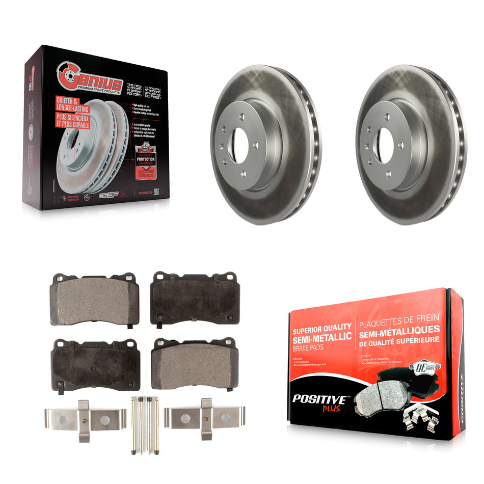 Front Coated Disc Brake Rotors And Semi-Metallic Pads Kit For Cadillac ATS KGF-100068