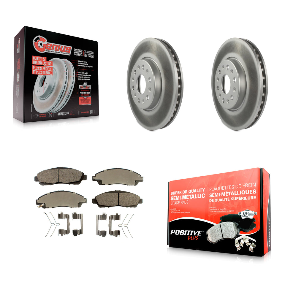Front Coated Disc Brake Rotors And Semi-Metallic Pads Kit For Chevrolet Traverse GMC Acadia Buick Enclave Blazer KGF-100070