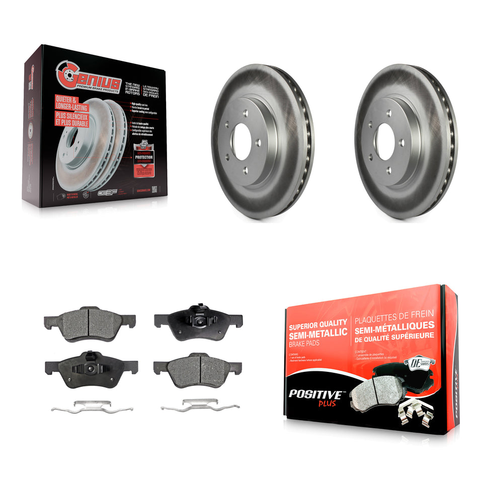 Front Coated Disc Brake Rotors And Semi-Metallic Pads Kit For Ford Escape Mercury Mariner Mazda Tribute KGF-100092