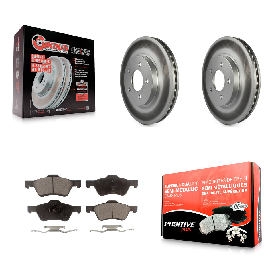 Front Coated Disc Brake Rotors And Semi-Metallic Pads Kit For Ford Escape Mercury Mariner KGF-100093