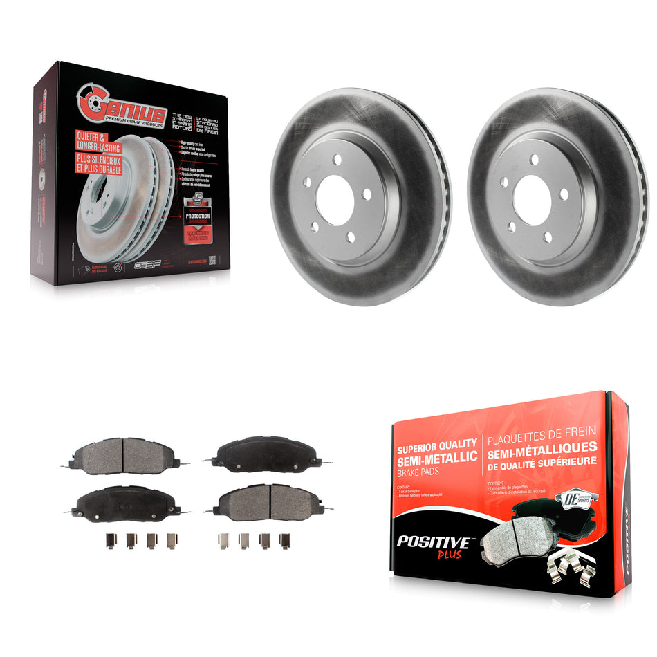 Front Coated Disc Brake Rotors And Semi-Metallic Pads Kit For Ford Mustang KGF-100102