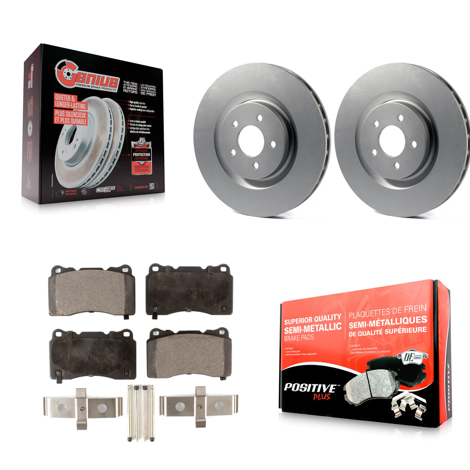 Front Coated Disc Brake Rotors And Semi-Metallic Pads Kit For Ford Mustang KGF-100105