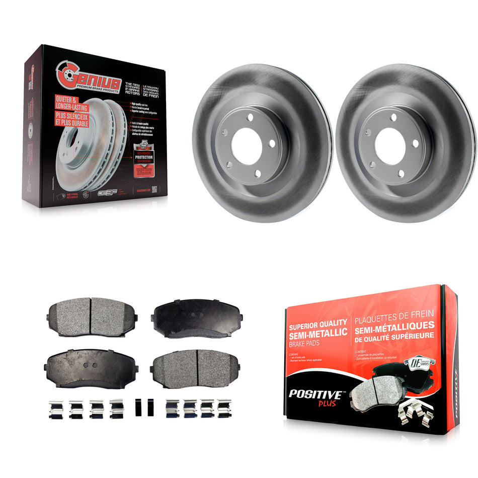 Front Coated Disc Brake Rotors And Semi-Metallic Pads Kit For Ford Edge Lincoln MKX KGF-100108