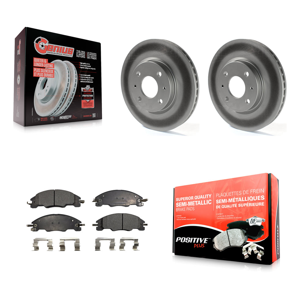 Front Coated Disc Brake Rotors And Semi-Metallic Pads Kit For 2008-2011 Ford Focus KGF-100110