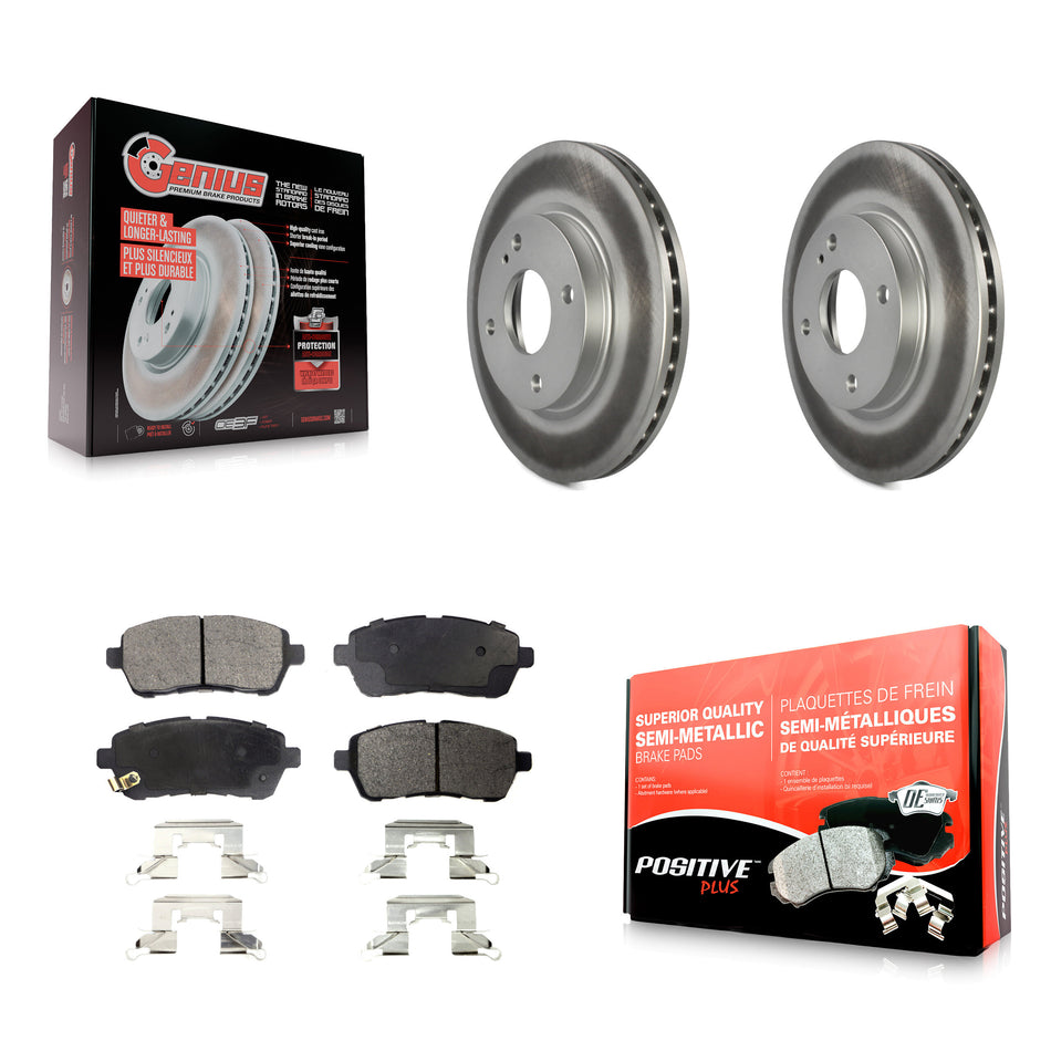 Front Coated Disc Brake Rotors And Semi-Metallic Pads Kit For Ford Fiesta KGF-100121