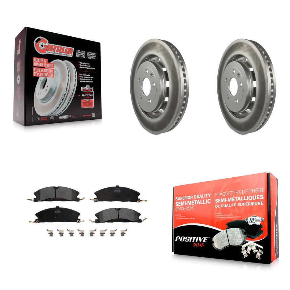 Front Coated Disc Brake Rotors And Semi-Metallic Pads Kit For Ford Explorer Taurus Flex Police Interceptor Utility Lincoln Sedan MKS MKT Special Service KGF-100123
