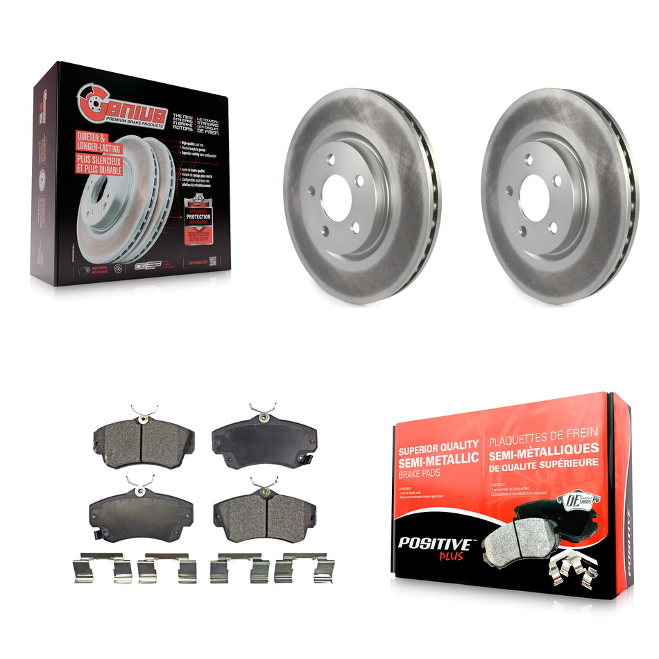 Front Coated Disc Brake Rotors And Semi-Metallic Pads Kit For Chrysler PT Cruiser KGF-100140