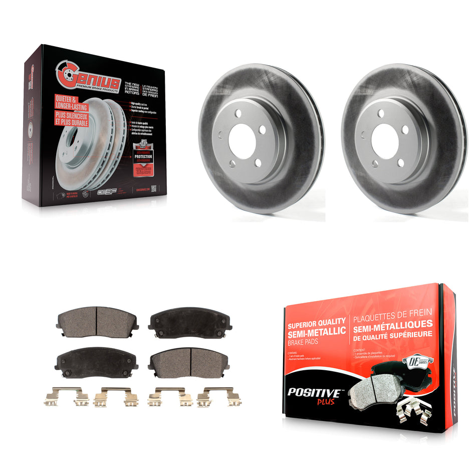 Front Coated Disc Brake Rotors And Semi-Metallic Pads Kit For Dodge Charger Chrysler 300 Challenger Magnum KGF-100151