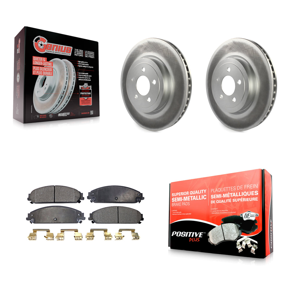 Front Coated Disc Brake Rotors And Semi-Metallic Pads Kit For Dodge Charger Chrysler 300 Challenger Magnum KGF-100153
