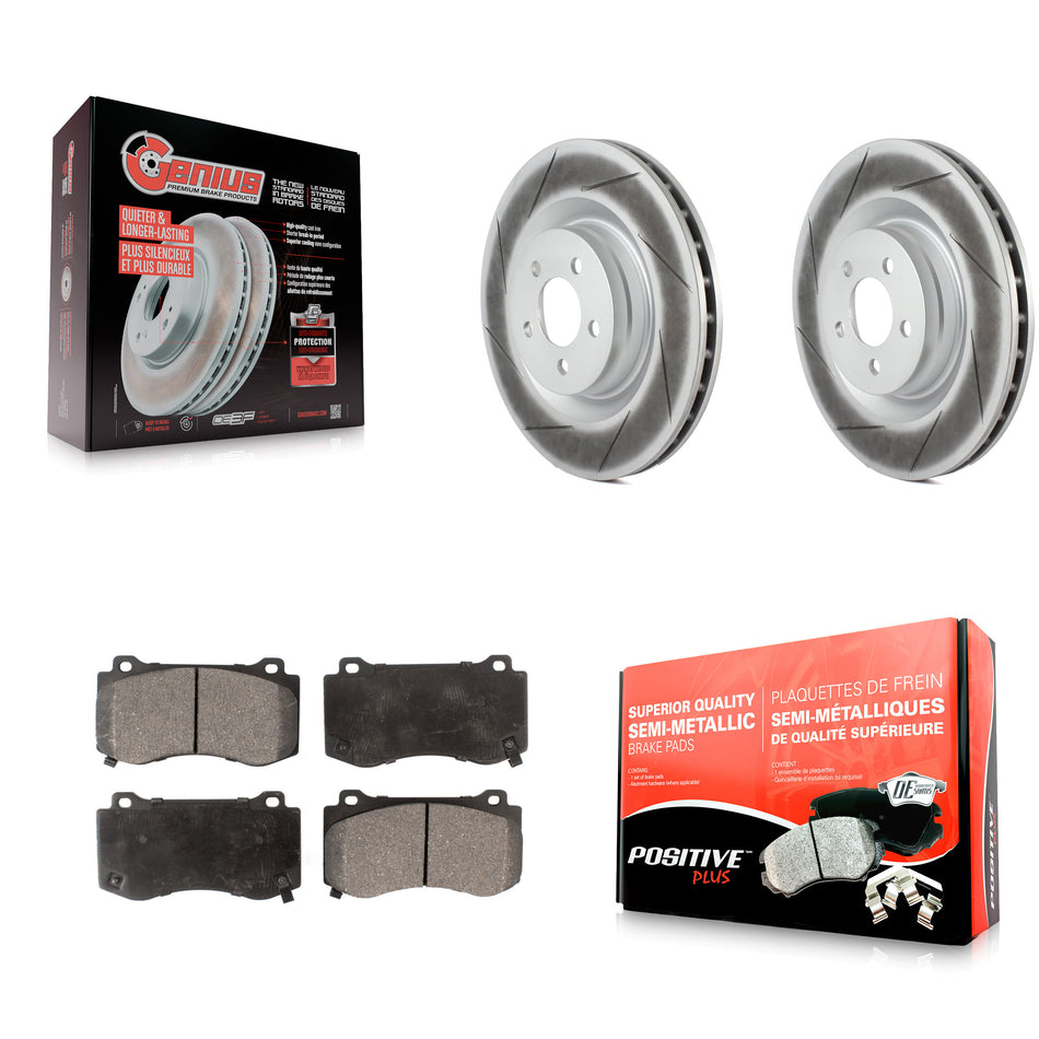 Front Coated Disc Brake Rotors And Semi-Metallic Pads Kit For Dodge Charger Chrysler 300 Challenger Magnum KGF-100156