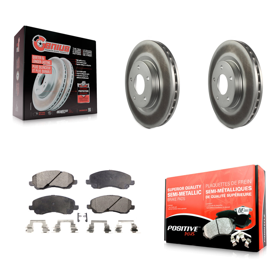 Front Coated Disc Brake Rotors And Semi-Metallic Pads Kit For Jeep Dodge Patriot Mitsubishi Chrysler Compass Avenger 200 Caliber Outlander Sport Sebring Lancer RVR KGF-100159