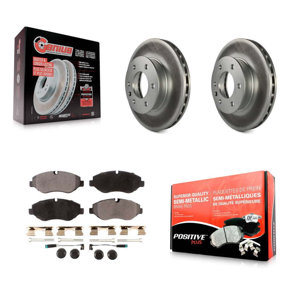 Front Coated Disc Brake Rotors And Semi-Metallic Pads Kit For Sprinter 2500 Mercedes-Benz Freightliner Dodge KGF-100162