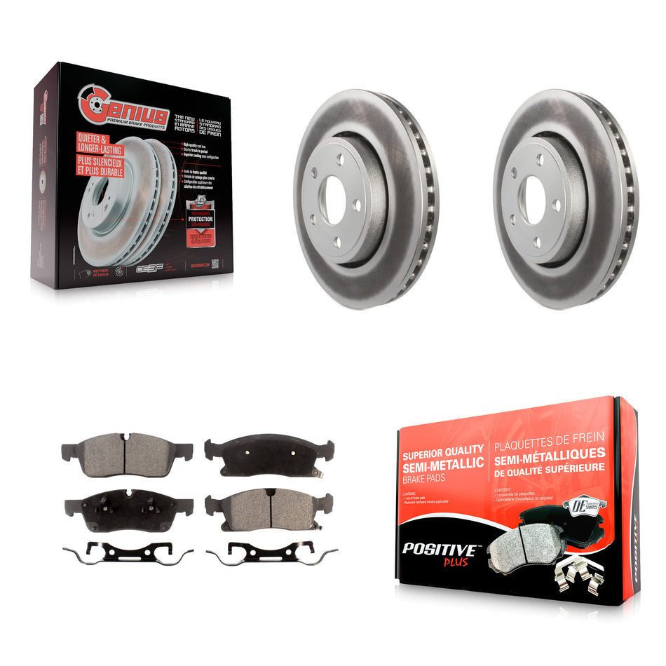 Front Coated Disc Brake Rotors And Semi-Metallic Pads Kit For Jeep Grand Cherokee Dodge Durango KGF-100170