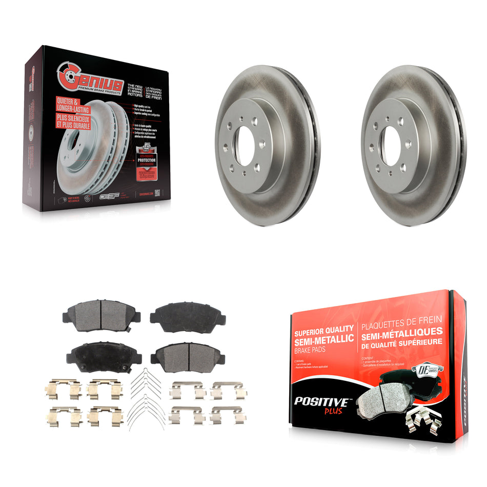 Front Coated Disc Brake Rotors And Semi-Metallic Pads Kit For Honda Civic Fit del Sol KGF-100182