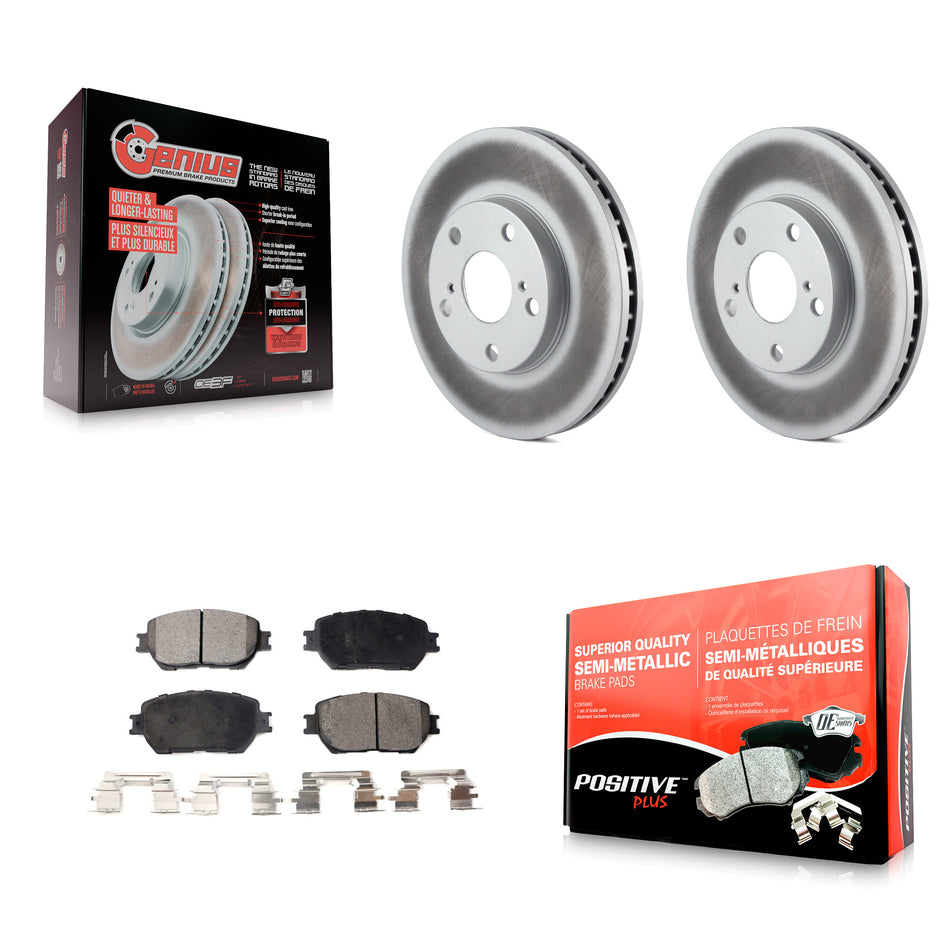 Front Coated Disc Brake Rotors And Semi-Metallic Pads Kit For Toyota Camry KGF-100188